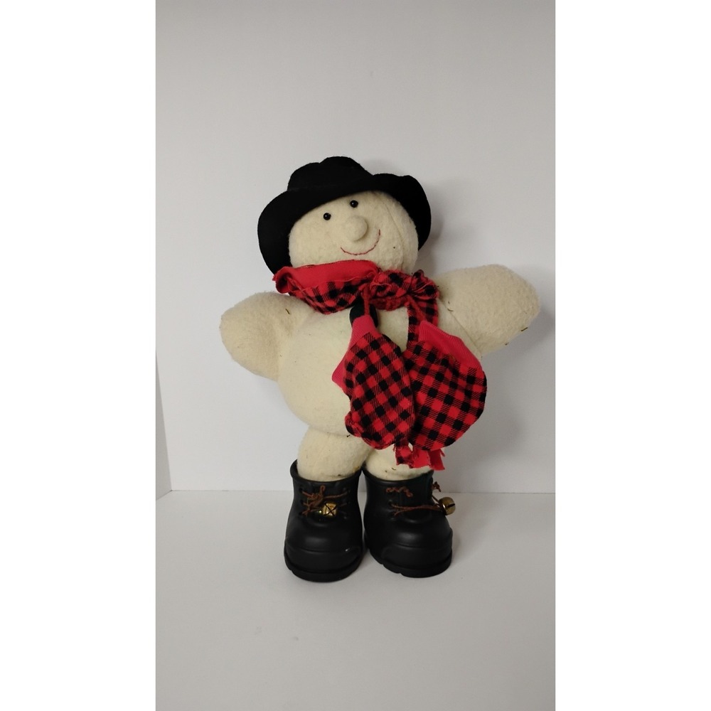 Vtg Tender Heart Treasures 1995 Snowman Scarf Hat Boots Gloves Plush Christmas